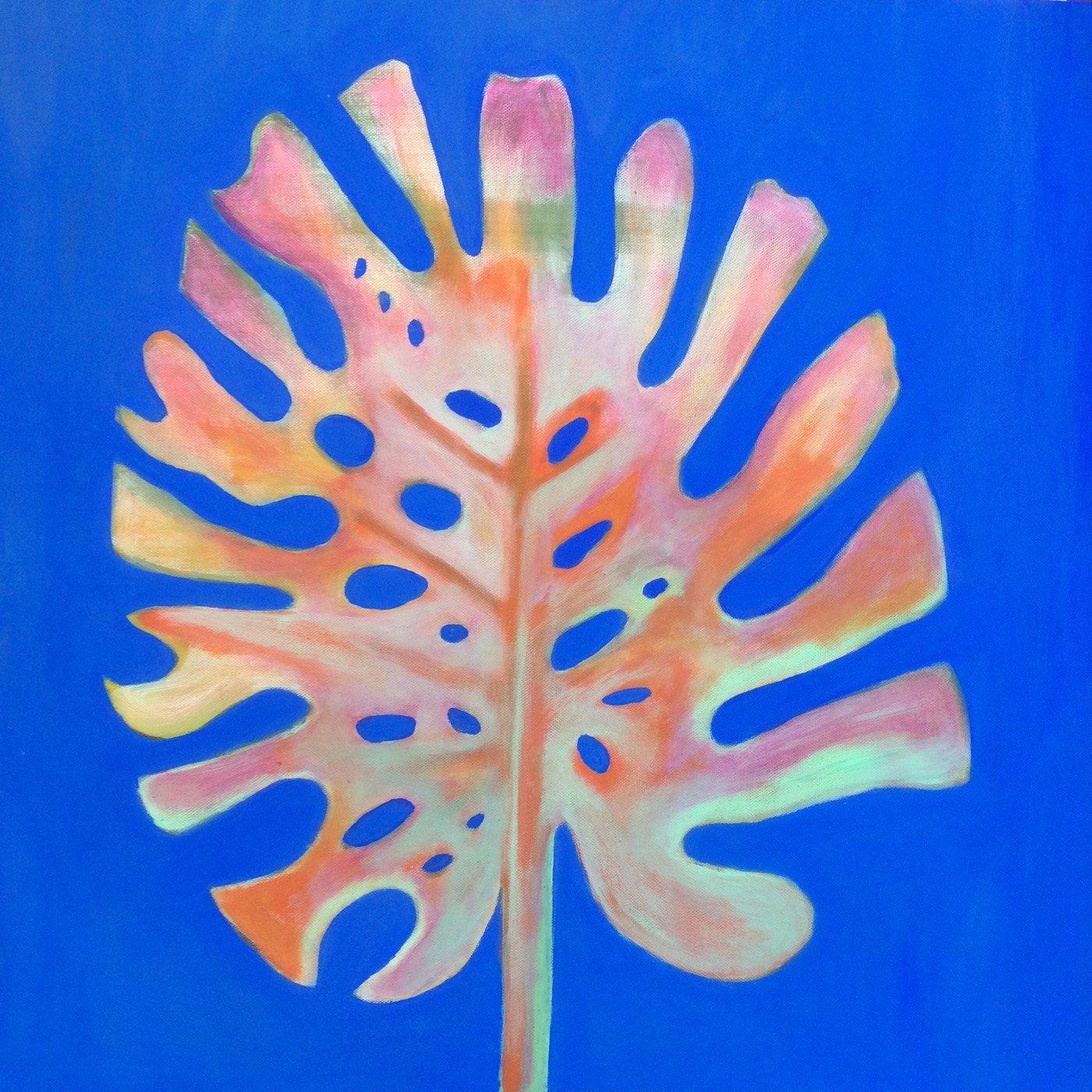 Monstera in Blue ART LOGIC